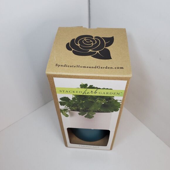 Syndicate Home And Garden Stacked Herb Garden Self Watering Jar Teal New - Picture 3 of 7
